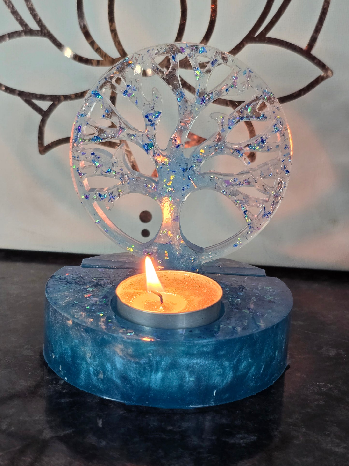 BOUGEOIR PHOTOPHORE ARBRE DE VIE