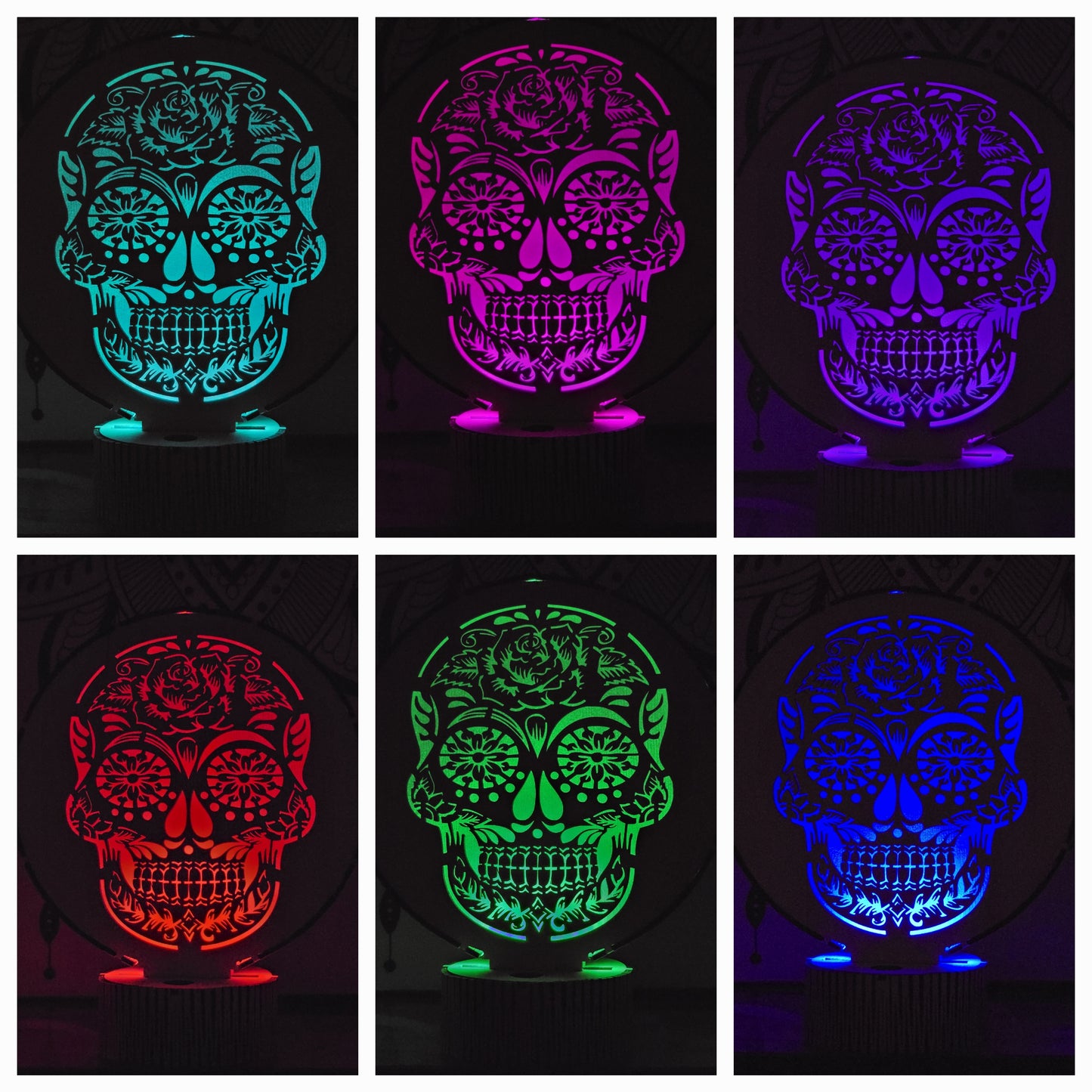 LAMPE EN BOIS SKULL