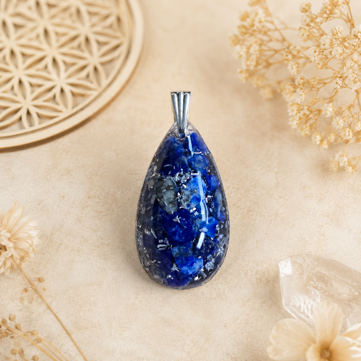 Pendentif Goutte Orgonite Lapis-lazuli