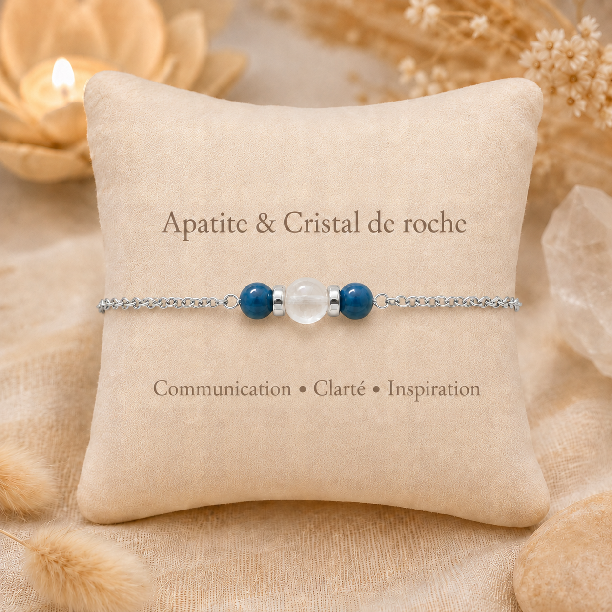 Bracelet Apatite & Cristal De Roche