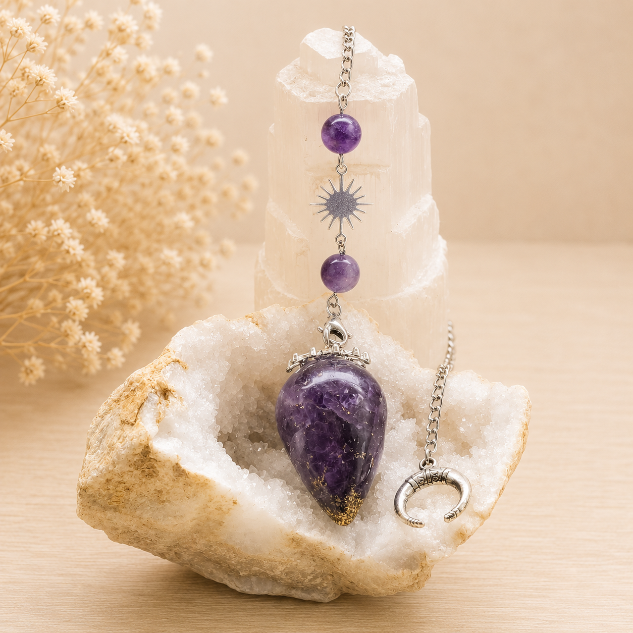 Pendule orgonite Améthyste