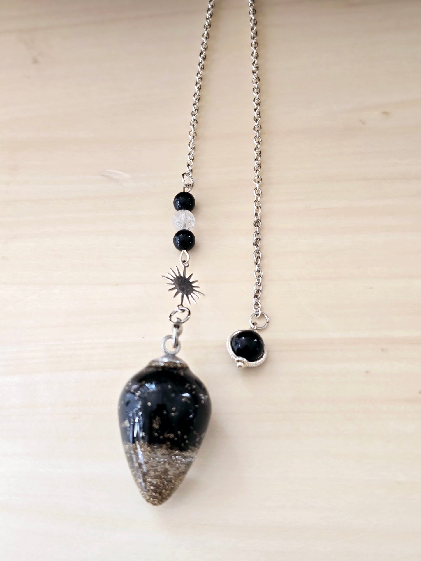 Pendule en Orgonite Obsidienne