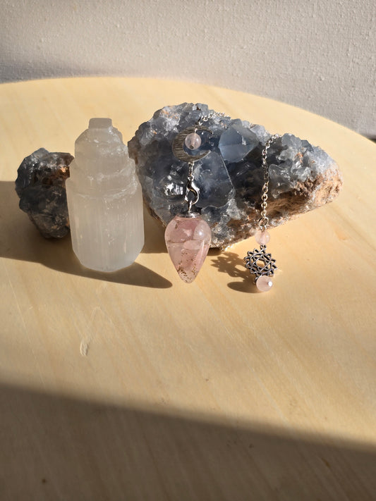 Pendule en Orgonite Quartz rose