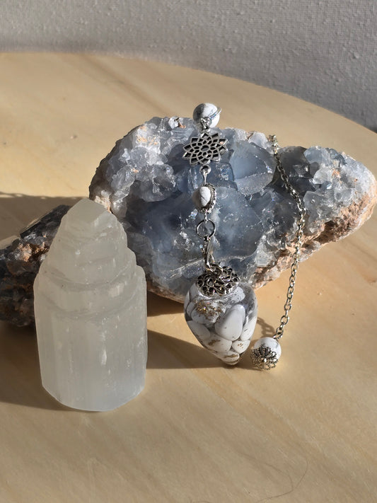 Pendule en Orgonite Howlite Blanche