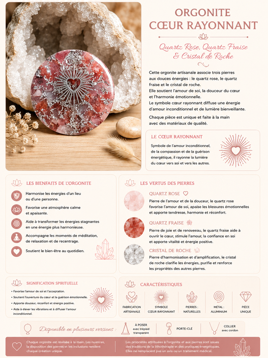 ORGONITE CŒUR RAYONNANT