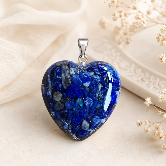 Pendentif cœur orgonite Malachite artisanal