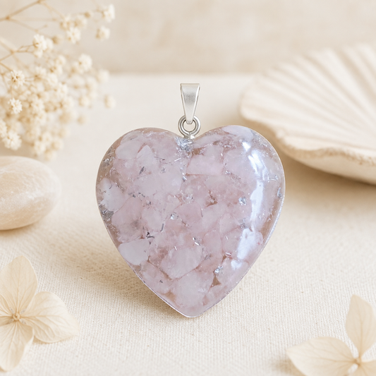 Pendentif cœur orgonite Lapis-lazuli artisanal