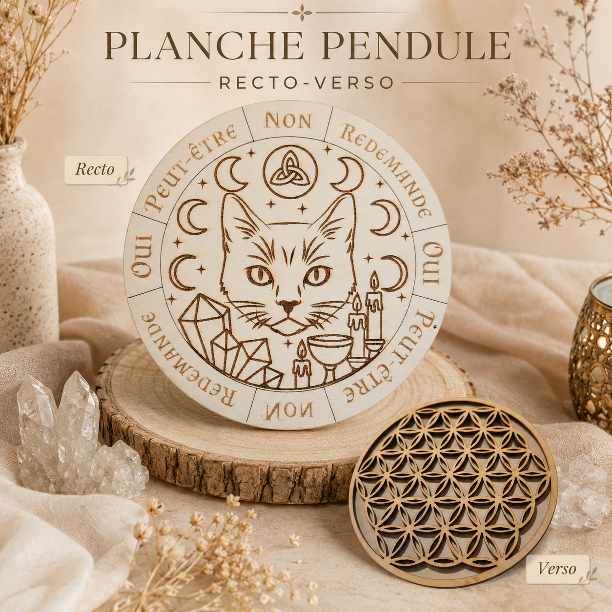 Planche pendule recto verso - Chat