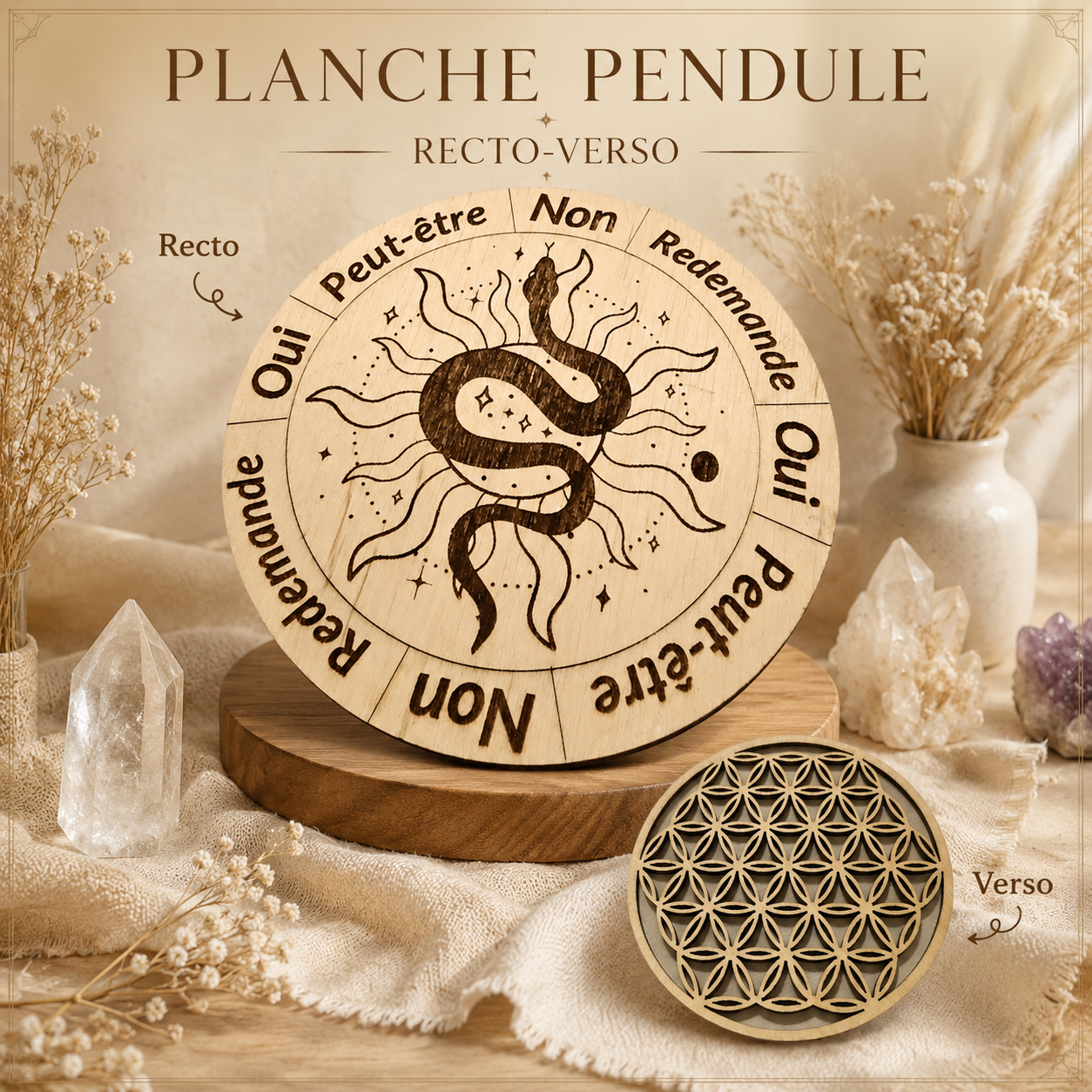 Planche pendule recto verso - Serpent