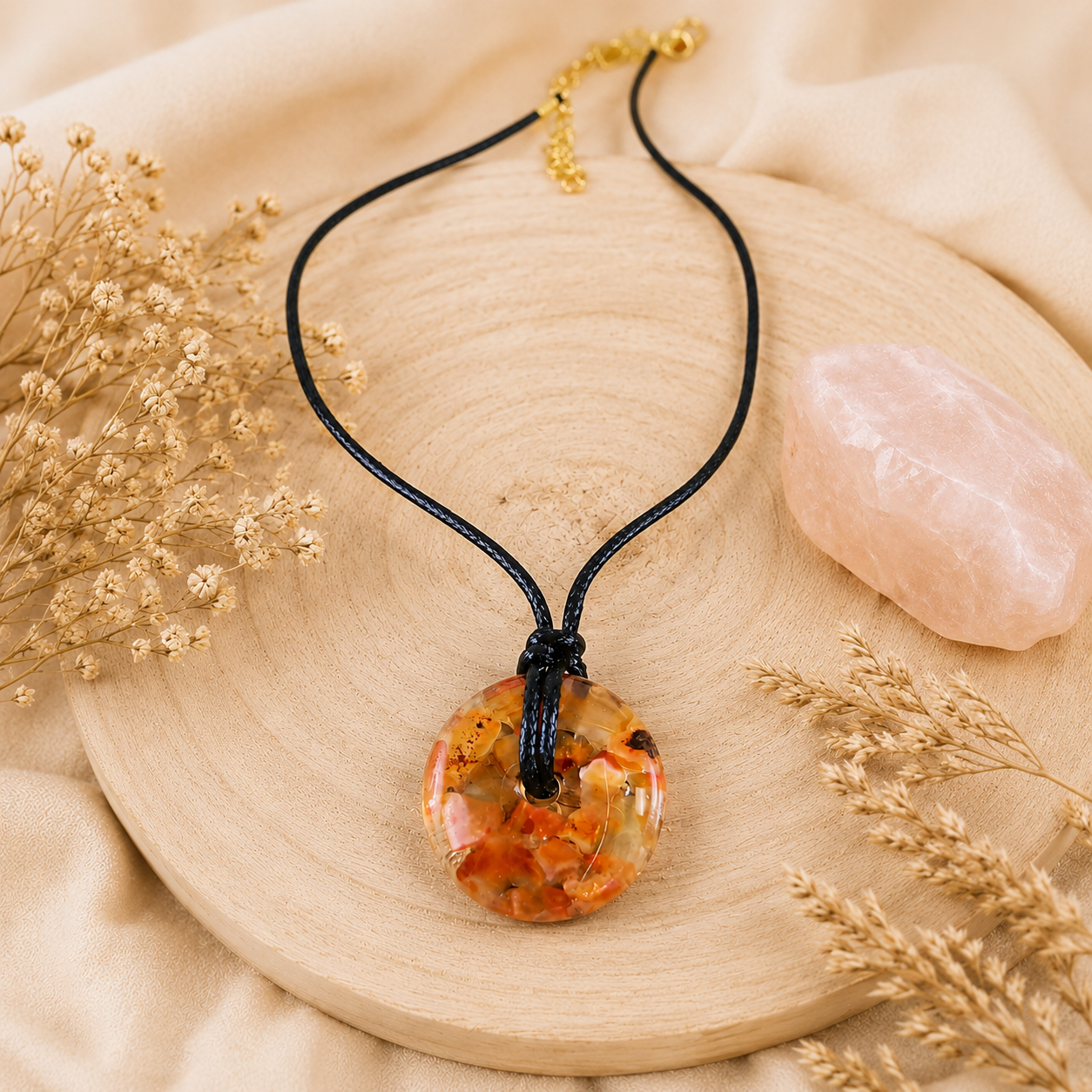 Collier donut - Cornaline