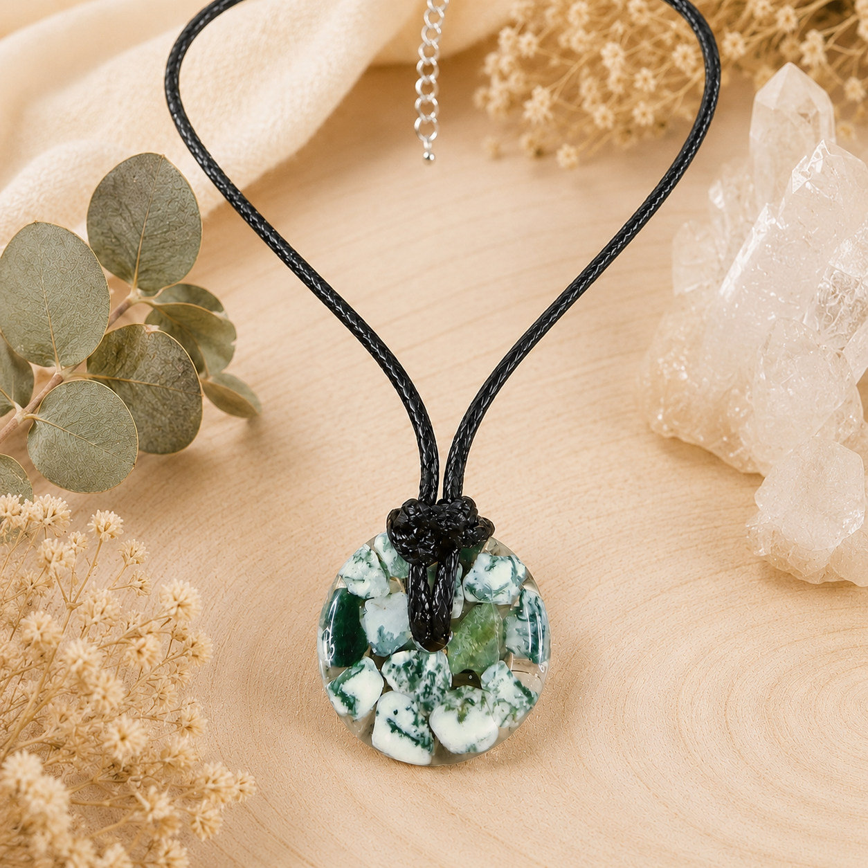 Collier donut - Agate Arbre