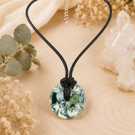 Collier donut - Agate Arbre