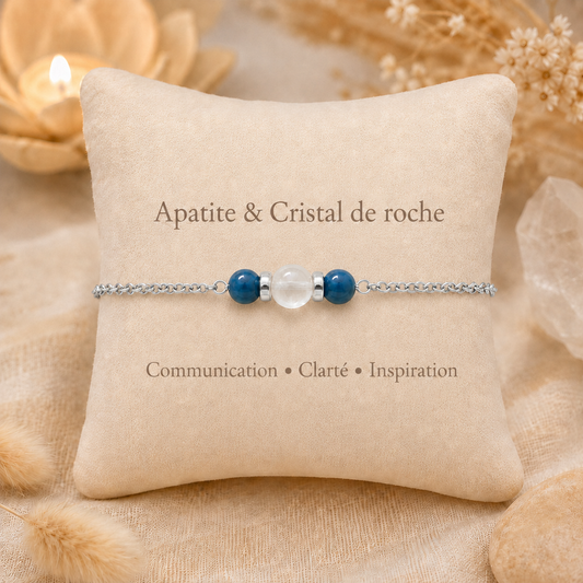 Bracelet Apatite & Cristal De Roche
