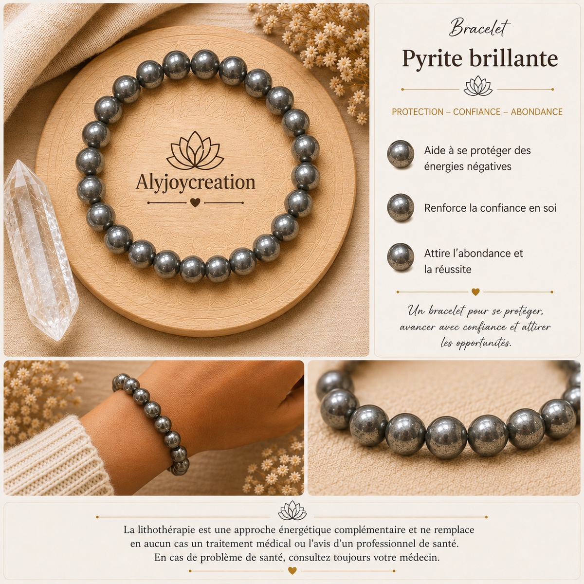 Bracelet Pyrite brillante