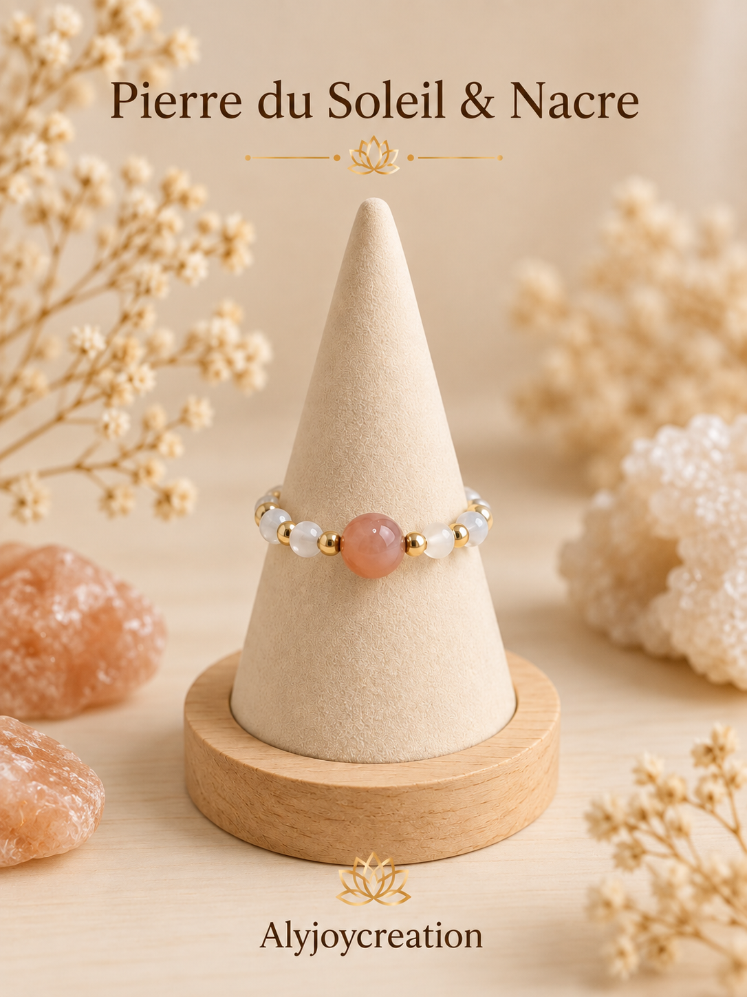 Bague Pierre du Soleil et Nacre Alyjoycreation