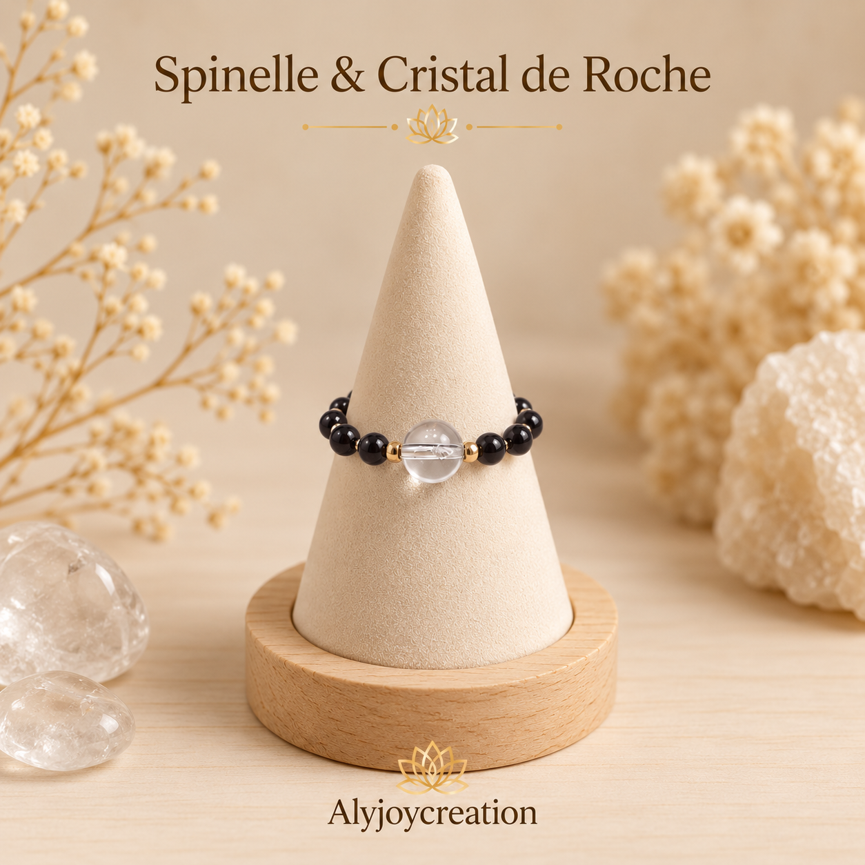 Bague Spinelle et Cristal de Roche Alyjoycreation