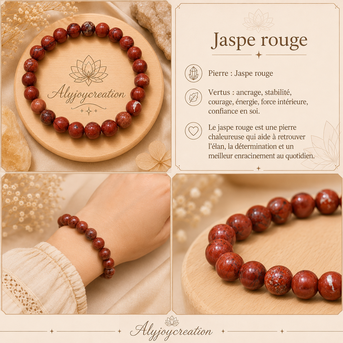 Bracelet Jaspe rouge