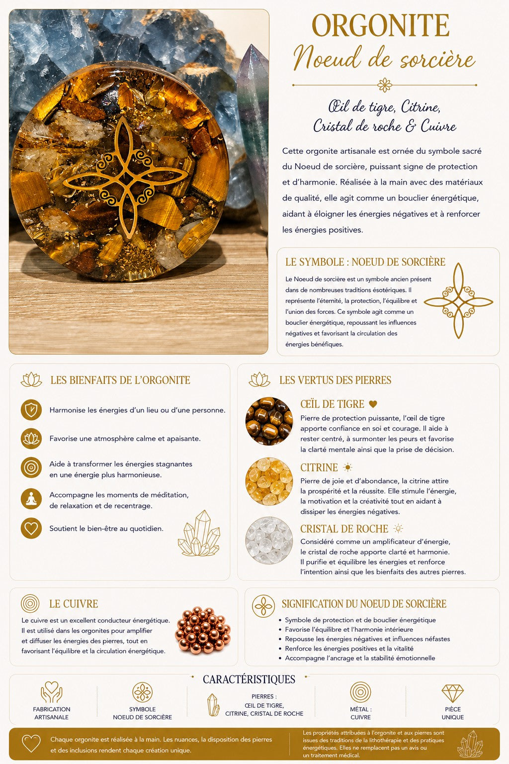 ORGONITE NOEUD DE SORCIÈRE