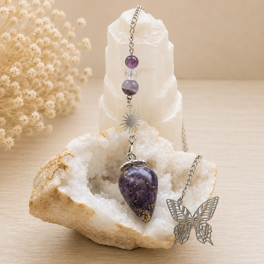 Pendule en orgonite Améthyste