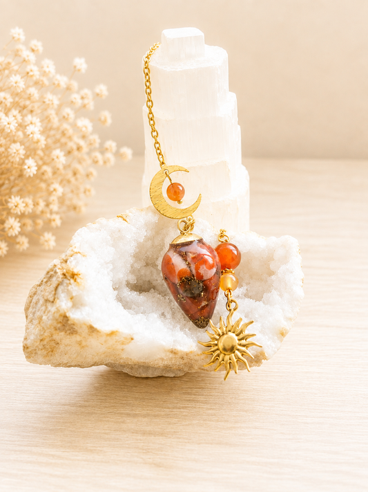 Pendule Orgonite Cornaline