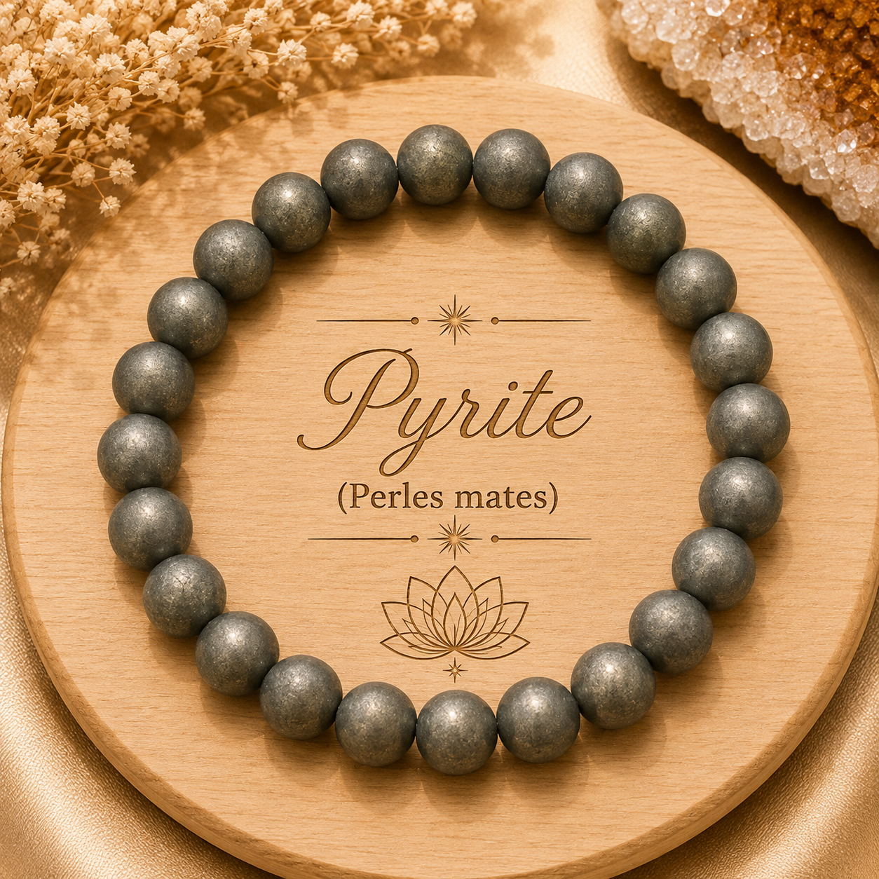 Bracelet Pyrite mate