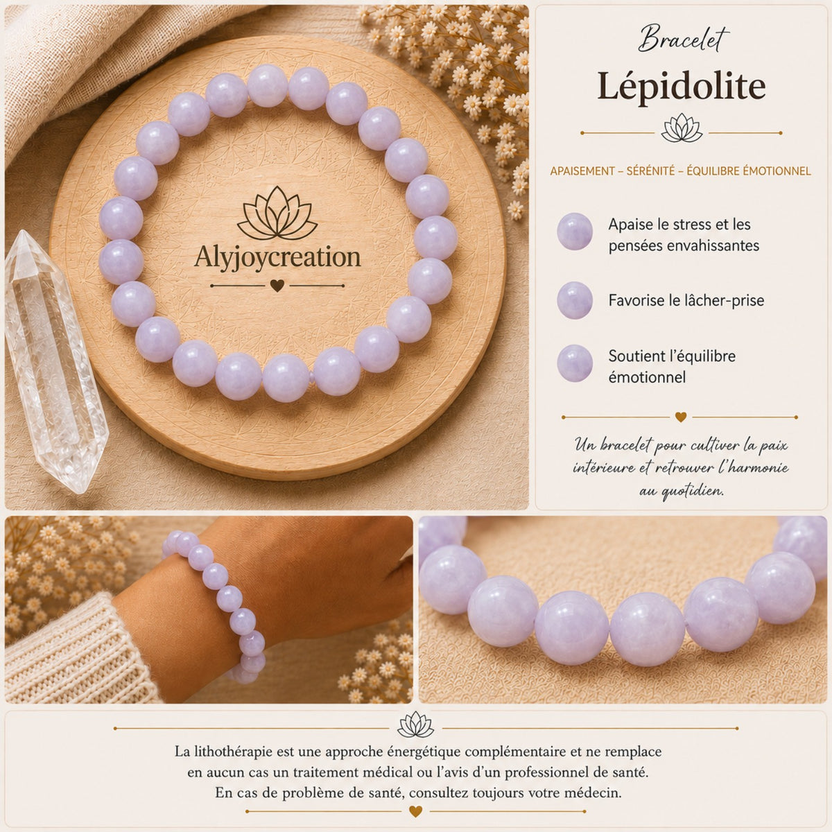 Bracelet Lépidolite