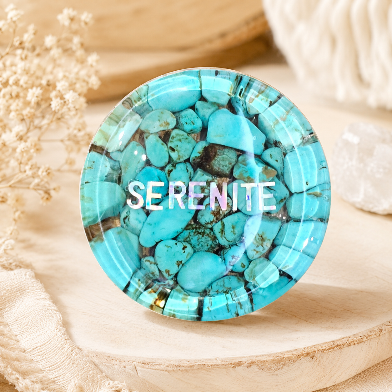 Galet anti-stress Howlite Bleu